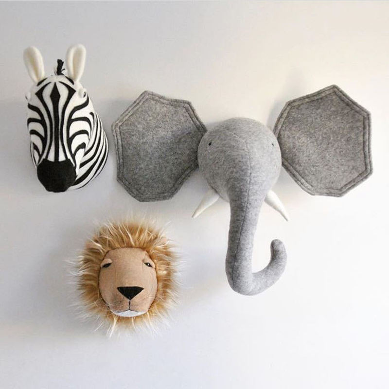 Kids Toys Elephant - Zebra/słoń/żywrafa 3D głowa zwierzęcia do montażu