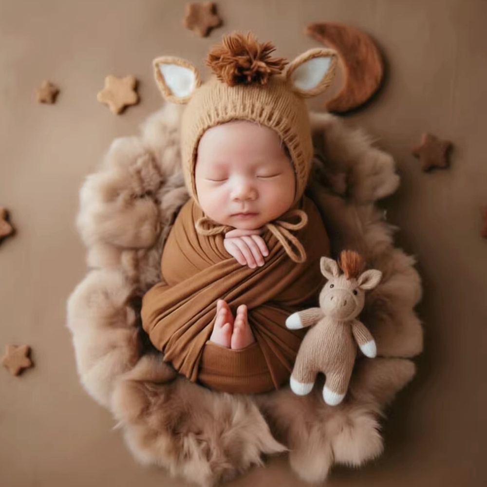 Kids Toys New Born - Dzianinowa czapka w kształcie konia z