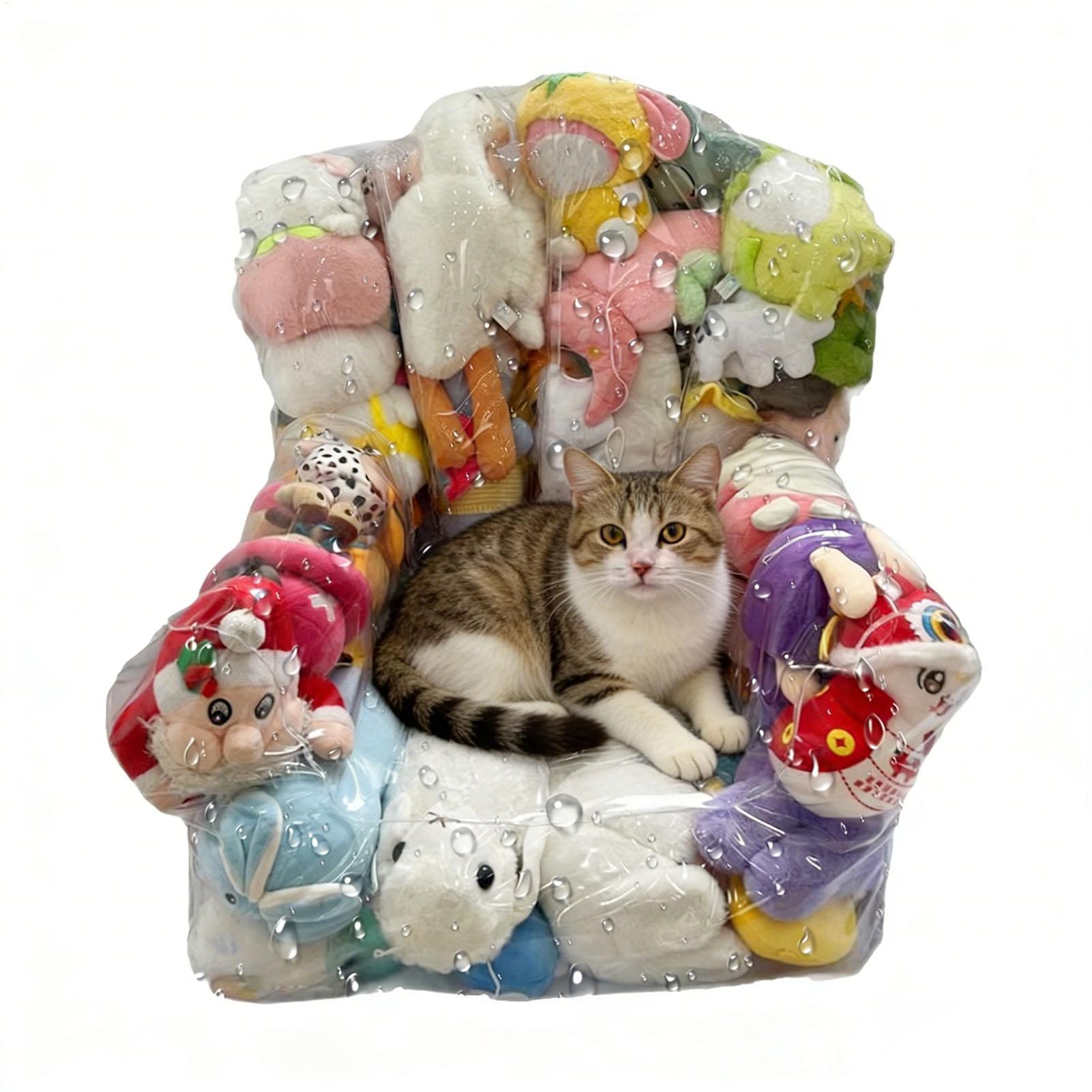 Kids Toys Home - Przezroczysty pokrowiec na fotel typu pufa