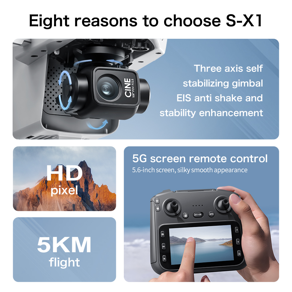 Oryginalny dron S-X1 8K HD Pro – Toys For Kids Video recenzja i cena